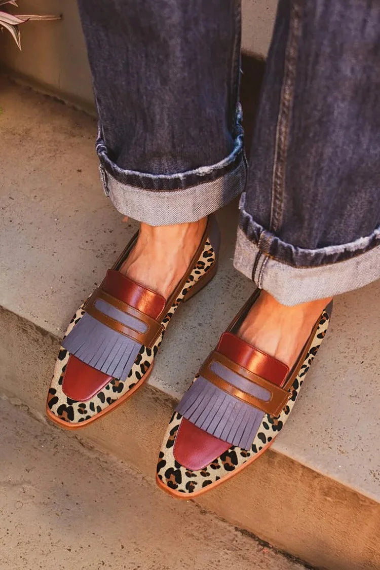 Multi-Detail Fringe Loafers