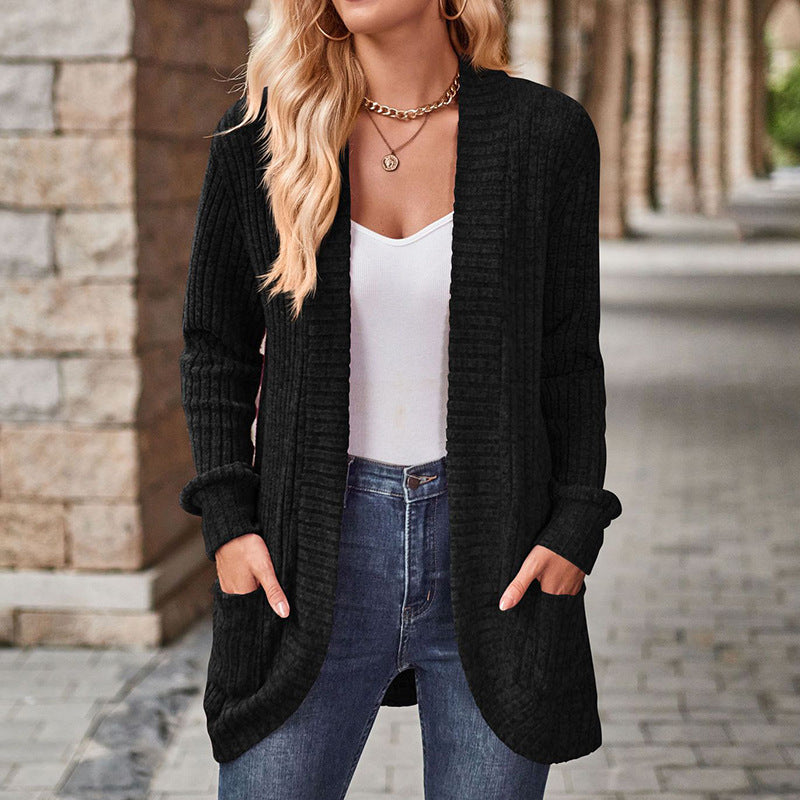 Cozy Lightweight Long-Sleeve Open-Front Cardigan – Effortless Everyday Layering