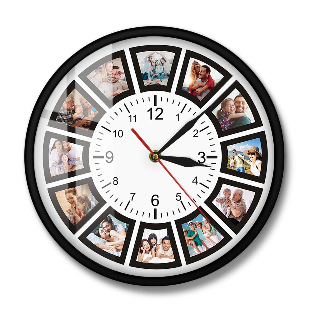 Camena - Unique Personalized Wall Clock with Photos for Cozy Home Decoration