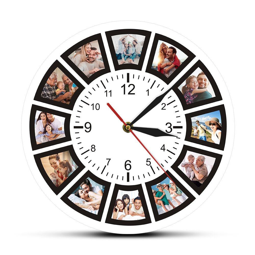 Camena - Unique Personalized Wall Clock with Photos for Cozy Home Decoration