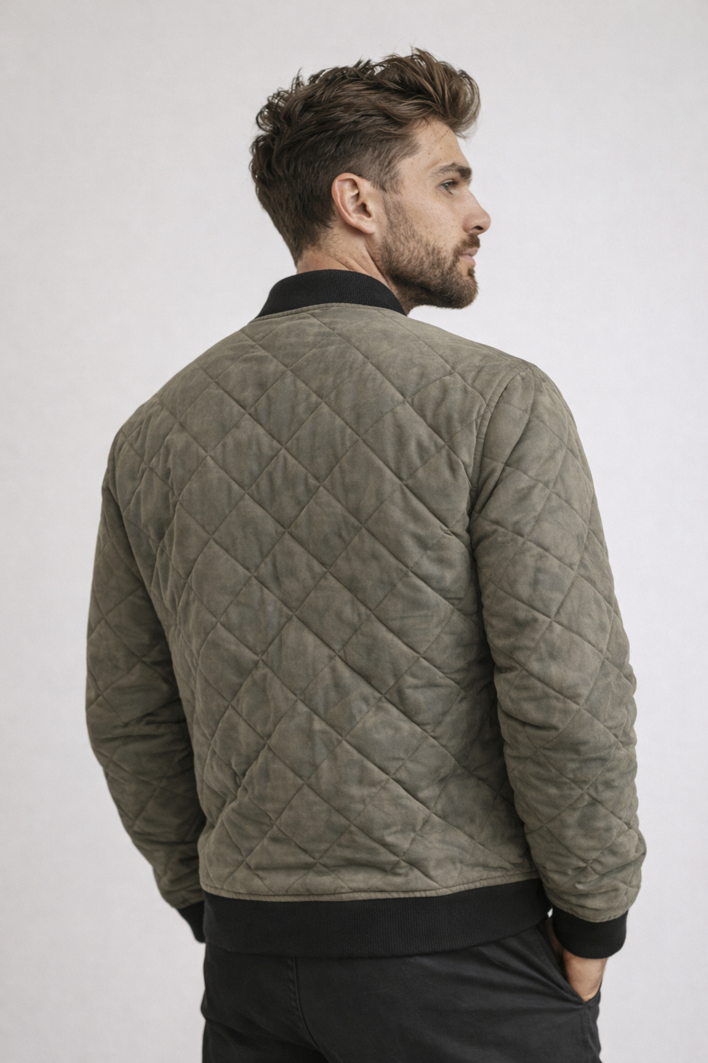 Men's 3D Print Zip-Up Jacket with Sherpa Lining