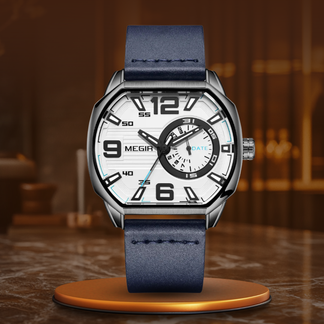 Luxury high-end leather sports watch