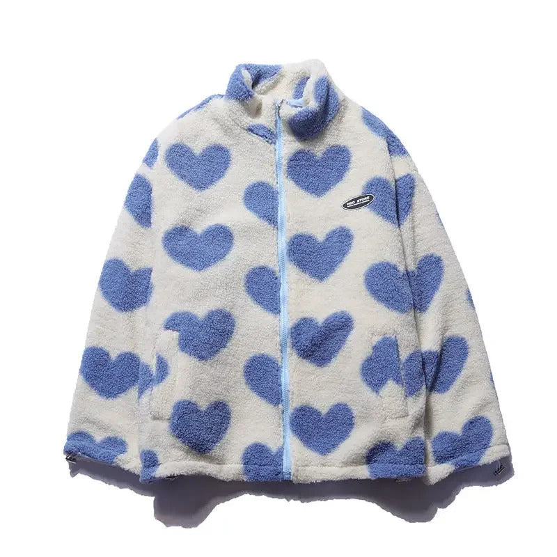 Dianne – Cozy Reversible Heart-Print Jacket for Everyday Comfort