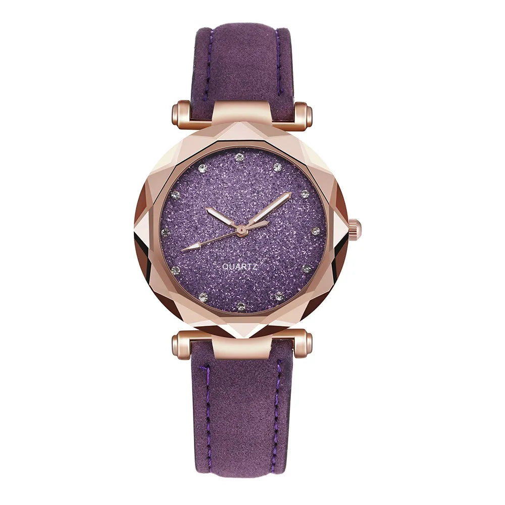 Elegant modern watch adorned with sparkling imitation diamonds