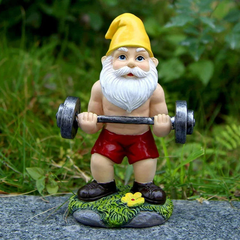 Charming Wooden Gnome Sculpture with Weights for a Lovely Garden Decoration