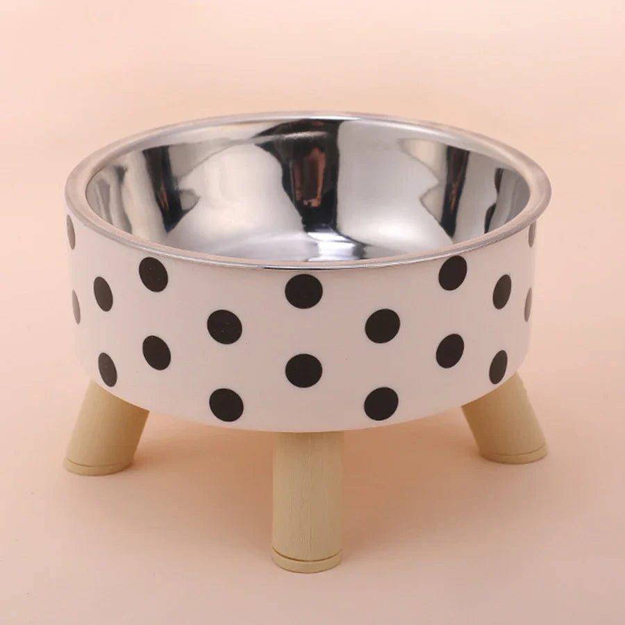 Luxury Neck Safety Food and Water Bowl with Elevated Stand for Cats and Dogs