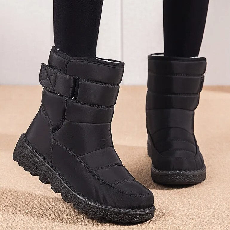 Women's Winter Boots with Velcro Strap – Easy On/Off and Cozy Warmth