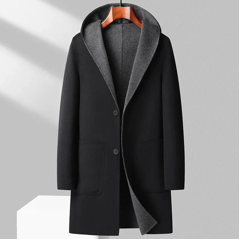 Elegant Reversible Wool Coat