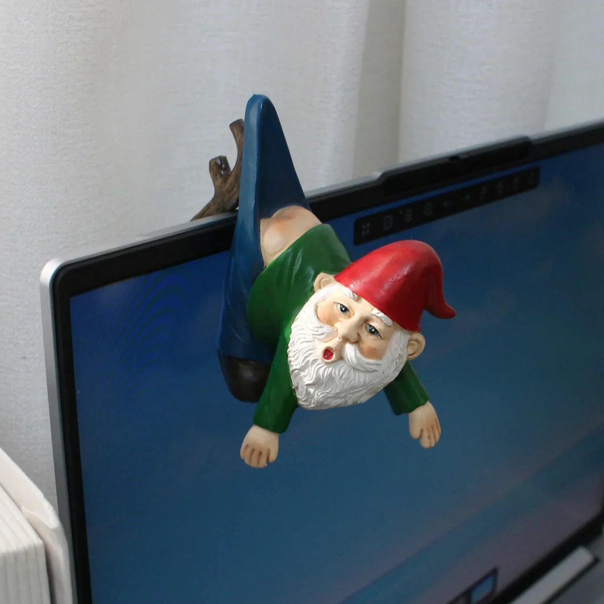 Petronia - Cute Gnome Flower Pot Hanger made of Resin with Pants on a Branch for playful garden decoration