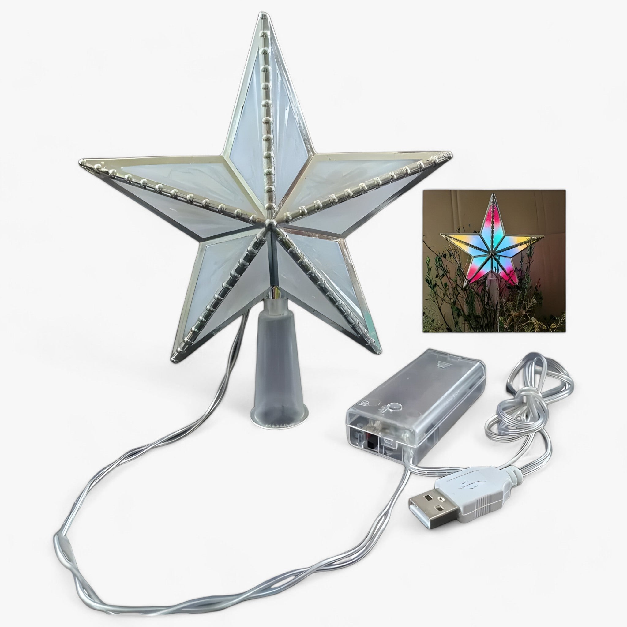 Exclusive Topper Star | Glowing LED Five-Pointed Star for Christmas Tree