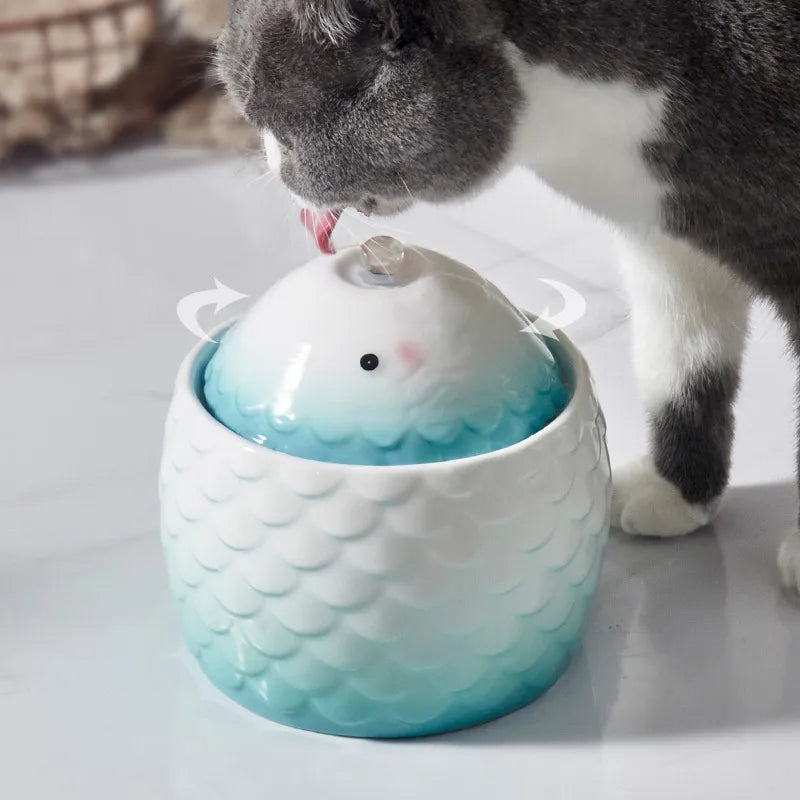 Luxe Ceramic Water Fountain for Pets - Fresh and Healthy Drinking Pleasure