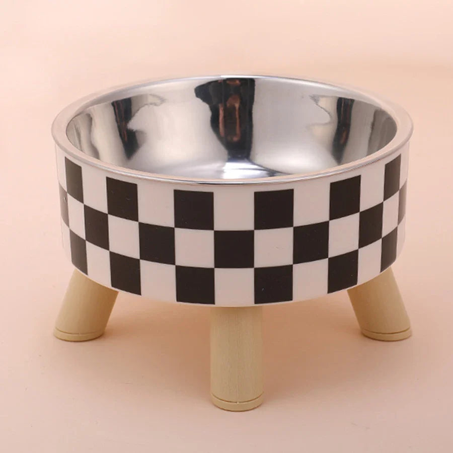 Luxury Neck Safety Food and Water Bowl with Elevated Stand for Cats and Dogs