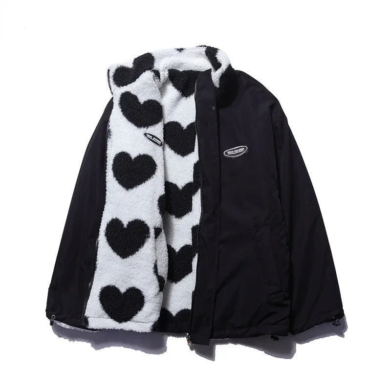 Dianne – Cozy Reversible Heart-Print Jacket for Everyday Comfort