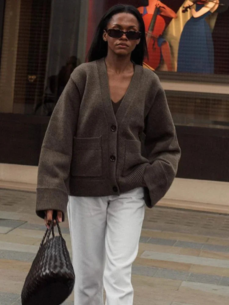 V-Neck Knit Cardigan - Soft, Cozy Layer for Everyday Style