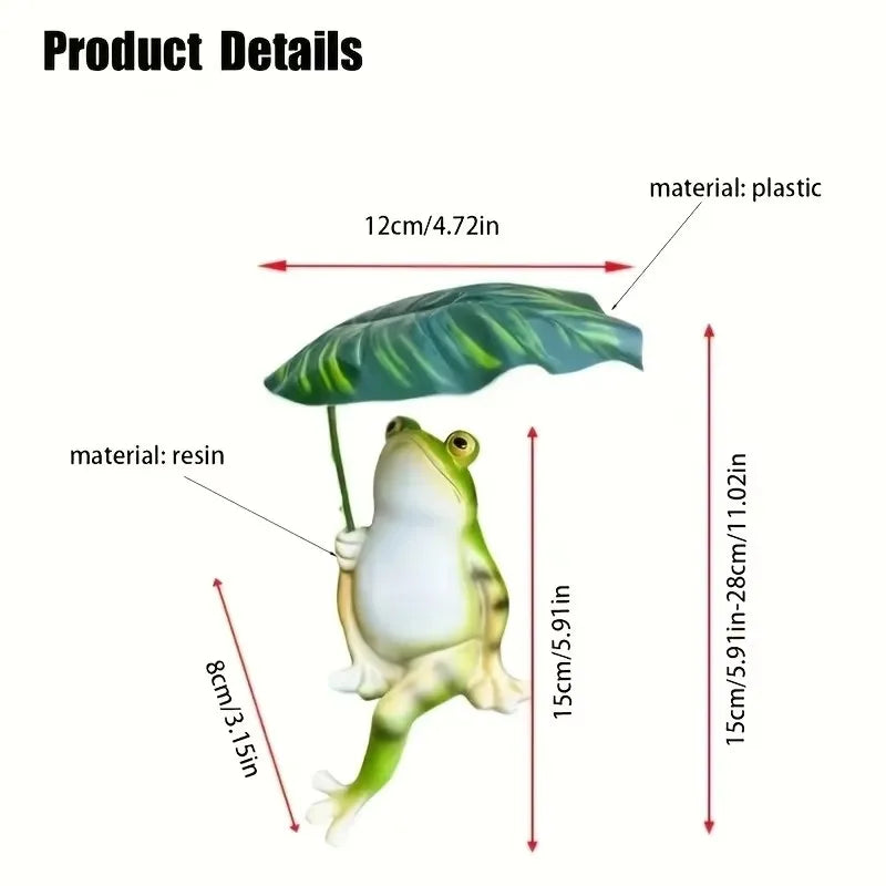 Prisca - Enchanting Frog Figurine on Lotus Leaf for Aquarium, Garden Decoration, and Balcony Ornaments