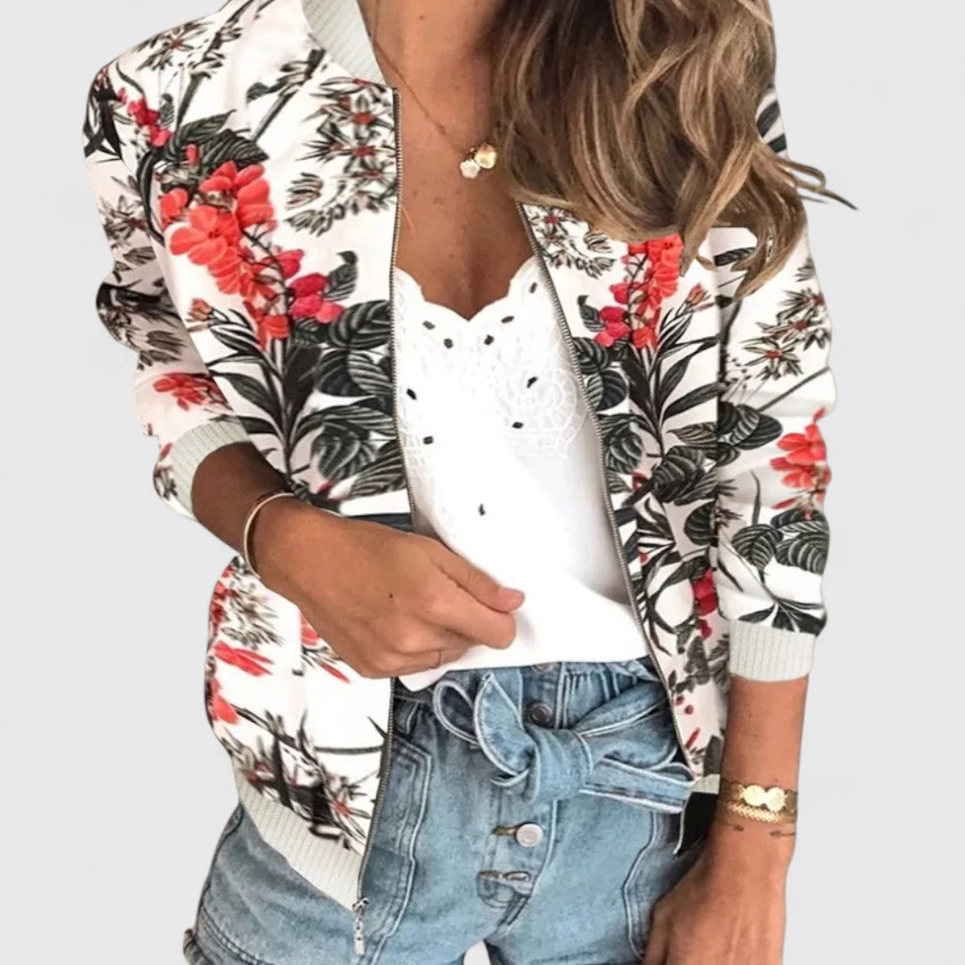 Margot – Chic Floral Bomber Cardigan for Stylish Moments