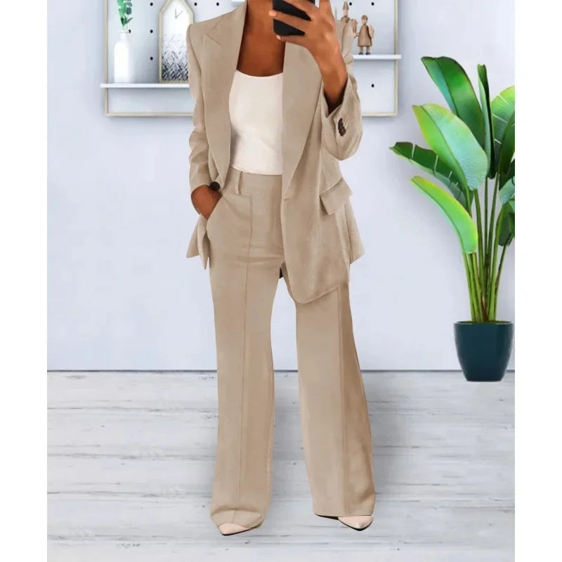 Kayla | Elegant custom formal suit with long blazer for women
