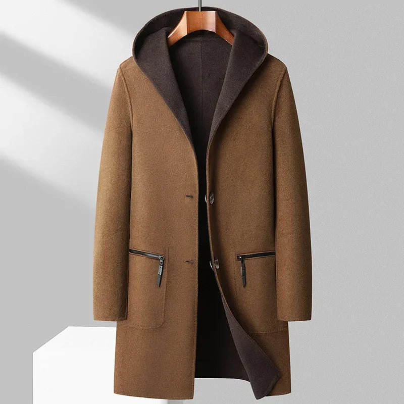 Elegant Reversible Wool Coat