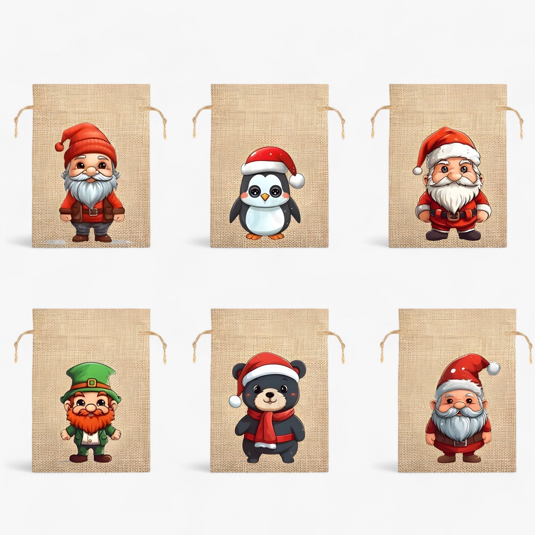 Joel | Festive Christmas Gift Bags with Santa Clauses - Ideal for Spreading Joy and Festivity to Children