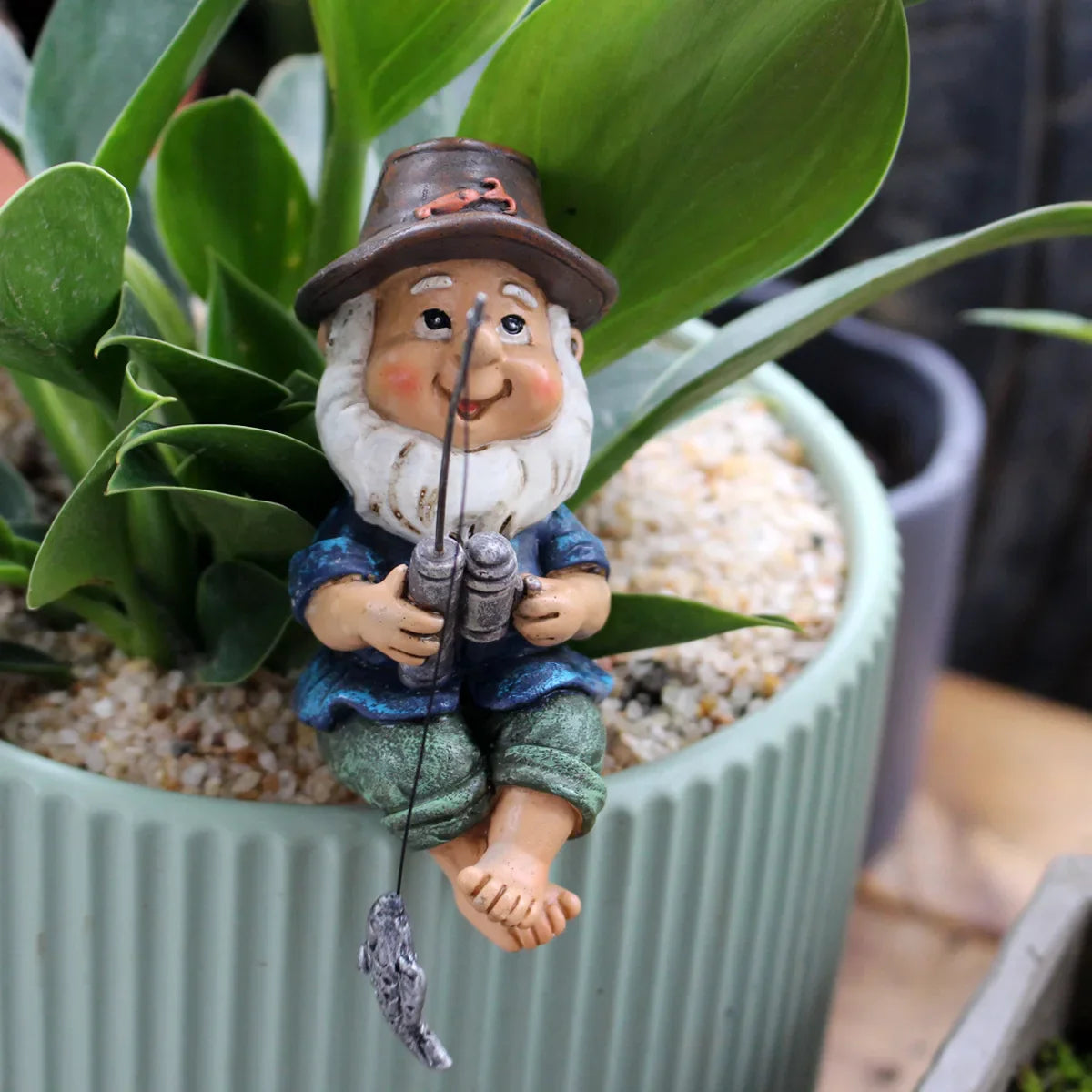 Thalia Disappearing Gnome Resin Figurine - Perfect for Desk and Table Decor