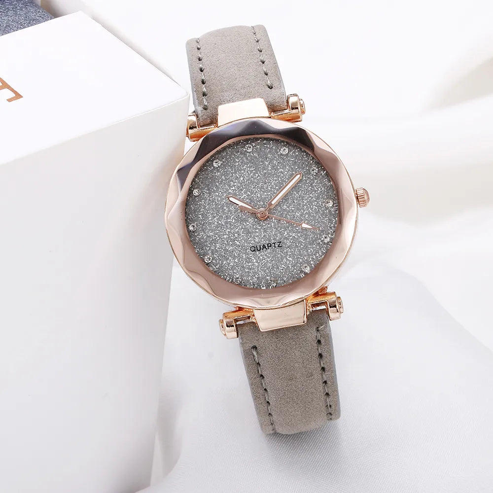 Elegant modern watch adorned with sparkling imitation diamonds