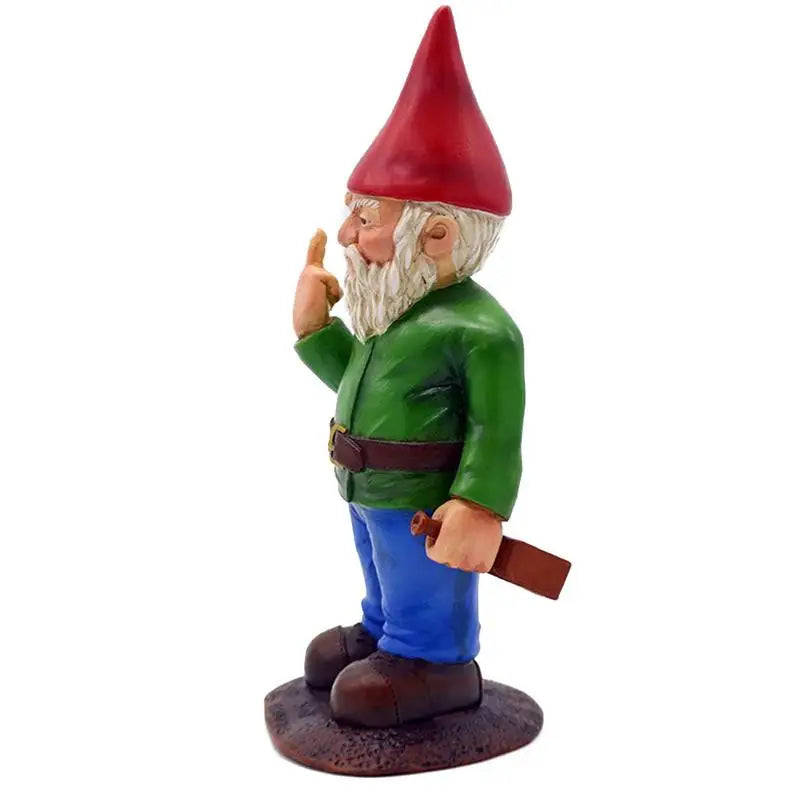 Cypria - Funny Drunk Gnome Statue with Middle Finger for Garden and Lawn