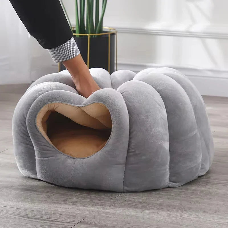 Cozy Closed Cat Bed for Warm Winter Days