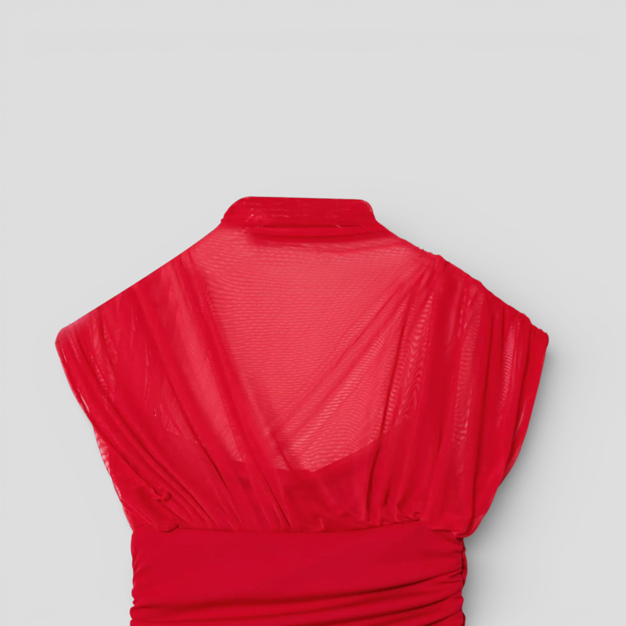 Elegant Brown Pleated Mesh Bodycon Dress