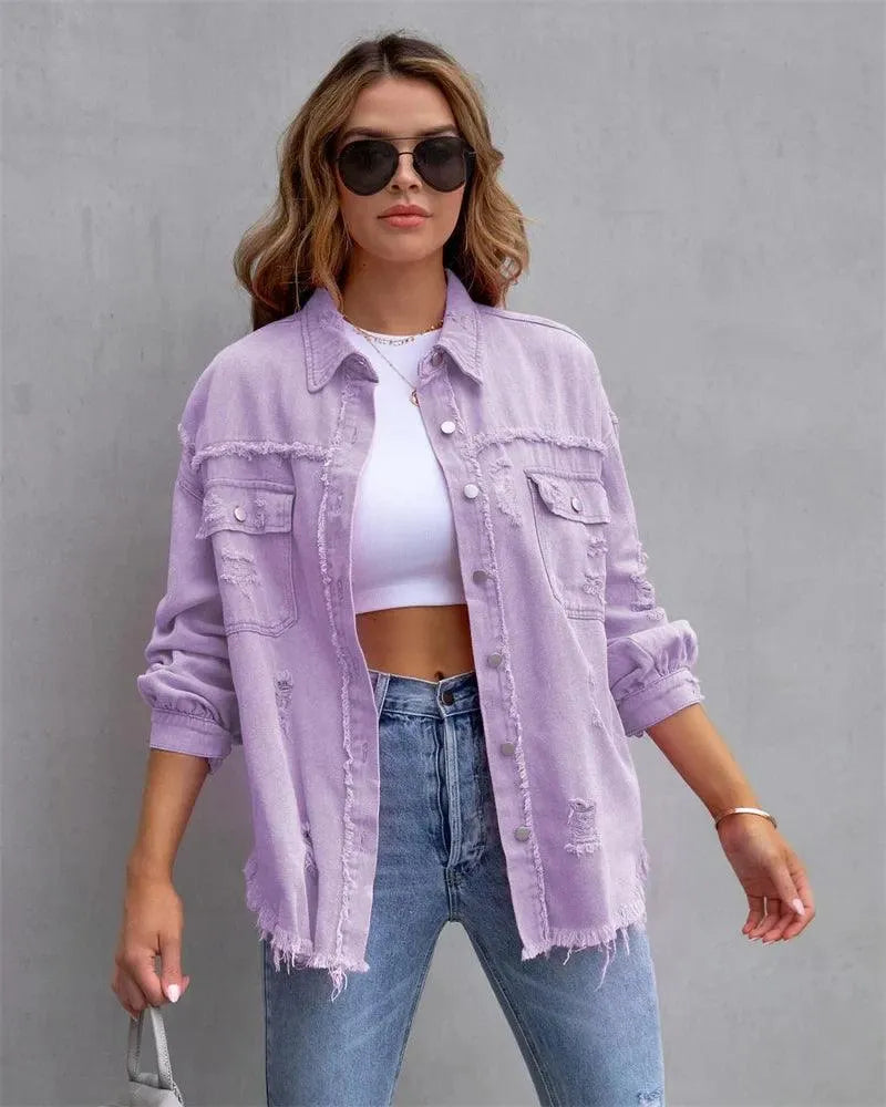 Stylish oversized denim jacket for women for a comfortable and trendy look