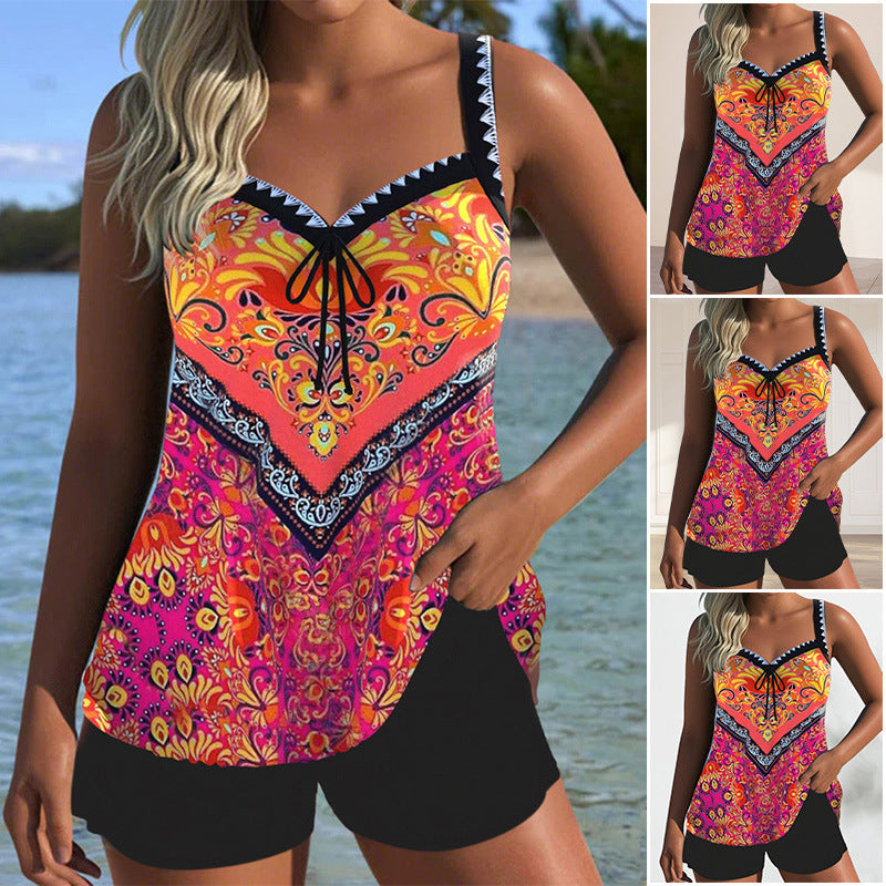 Adalyn Floral Print Tankini Set - Vibrant Swimwear for Sunny Days