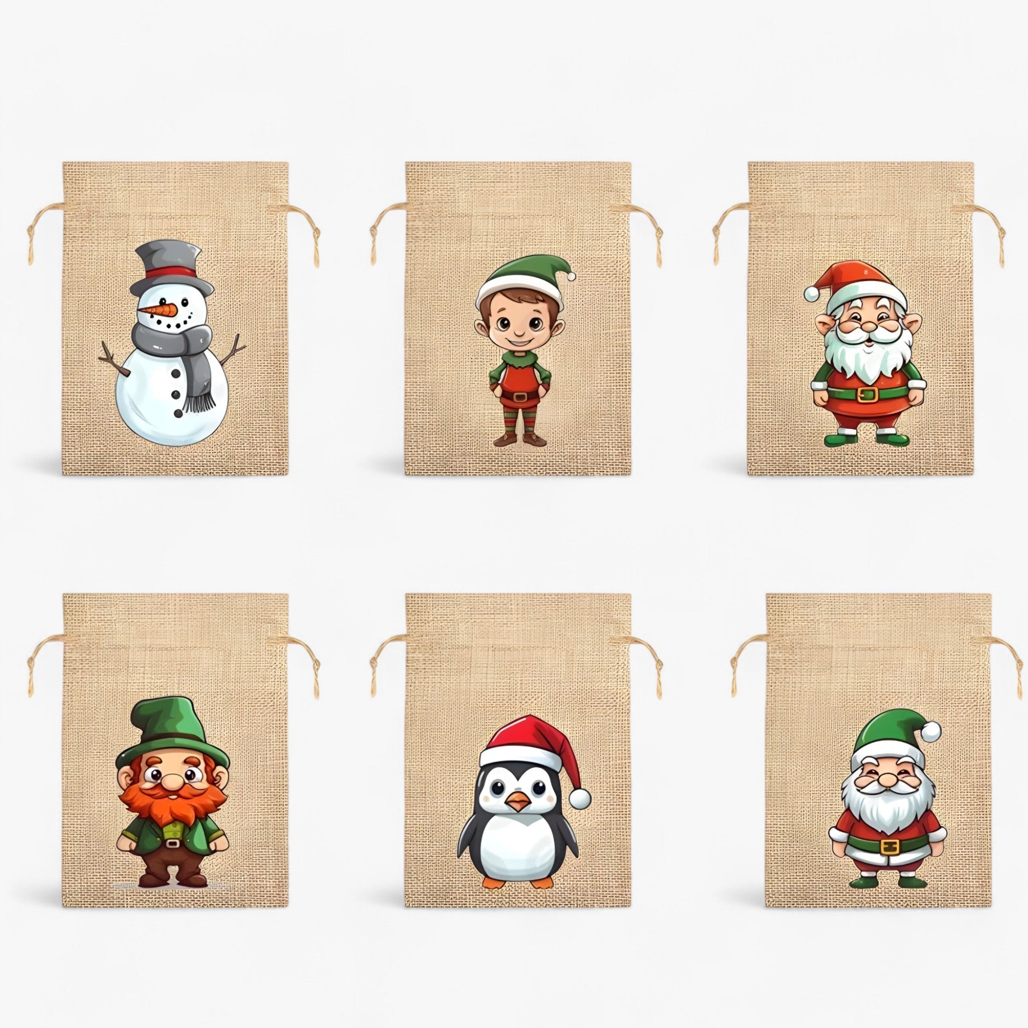 Joel | Festive Christmas Gift Bags with Santa Clauses - Ideal for Spreading Joy and Festivity to Children