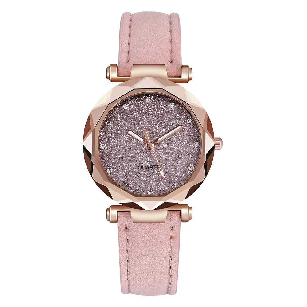 Elegant modern watch adorned with sparkling imitation diamonds