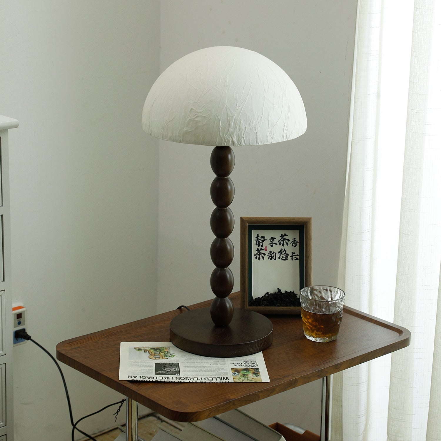 Elegant Satori table lamp with stylish paper shade for warm ambiance
