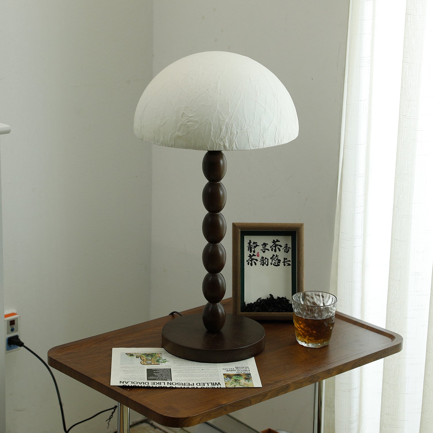 Elegant Satori table lamp with stylish paper shade for warm ambiance