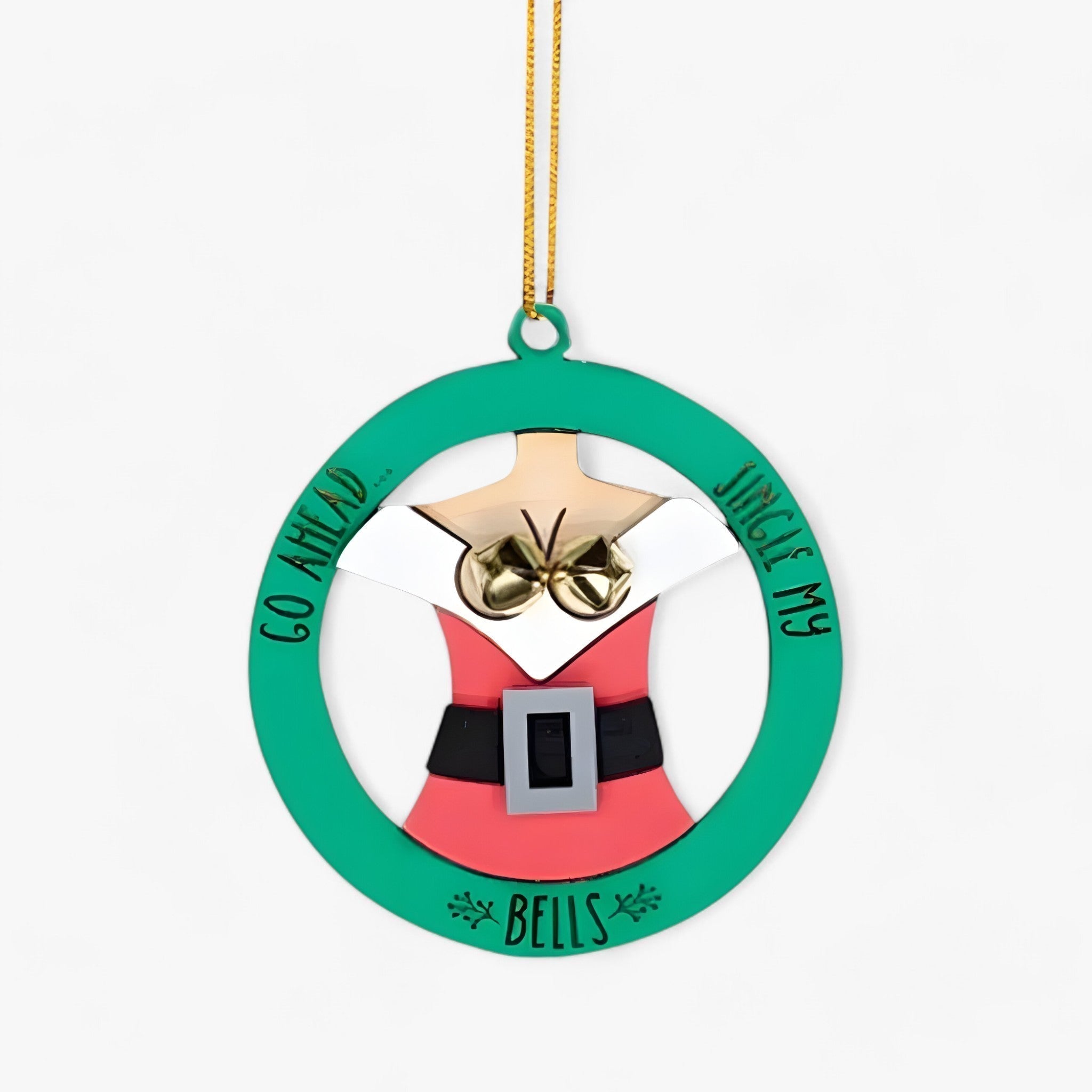 Funny Christmas ornament with clock | Bell hanger elf for Christmas tree and New Year's decoration