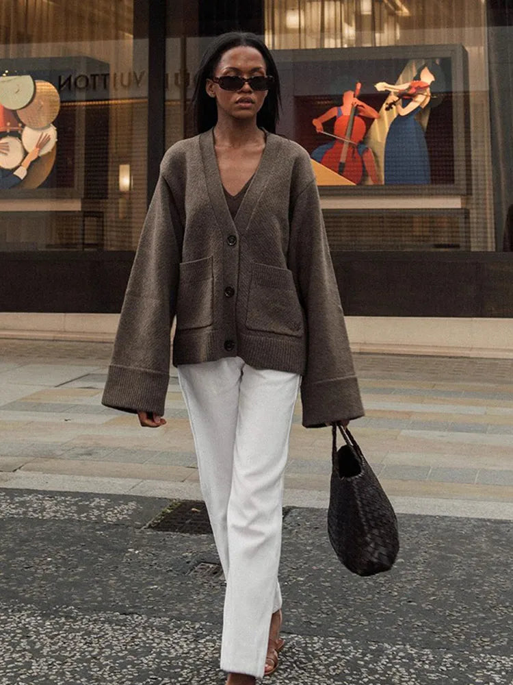 V-Neck Knit Cardigan - Soft, Cozy Layer for Everyday Style