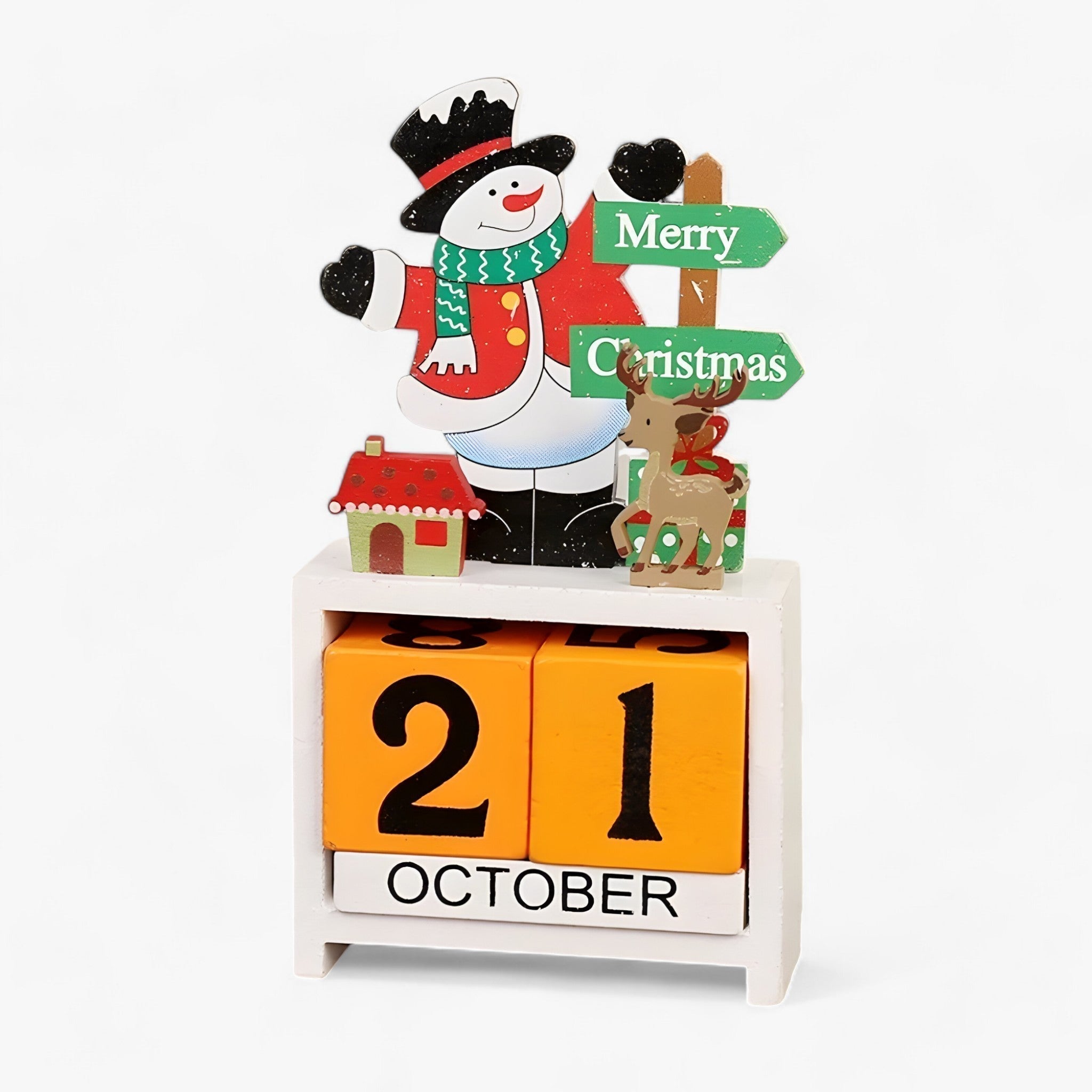 Holiday Magical Wooden Calendar with Santa and Snowman - Make Your Holidays Even More Exciting