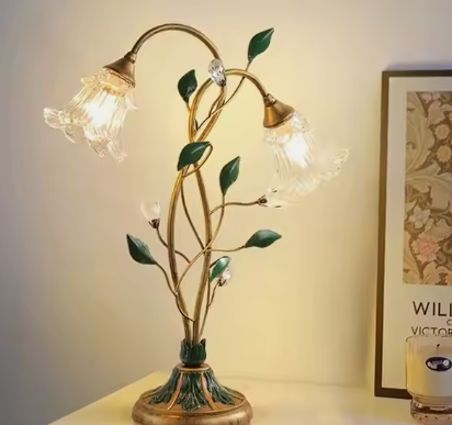 Elegant French floral table lamp for stylish lighting