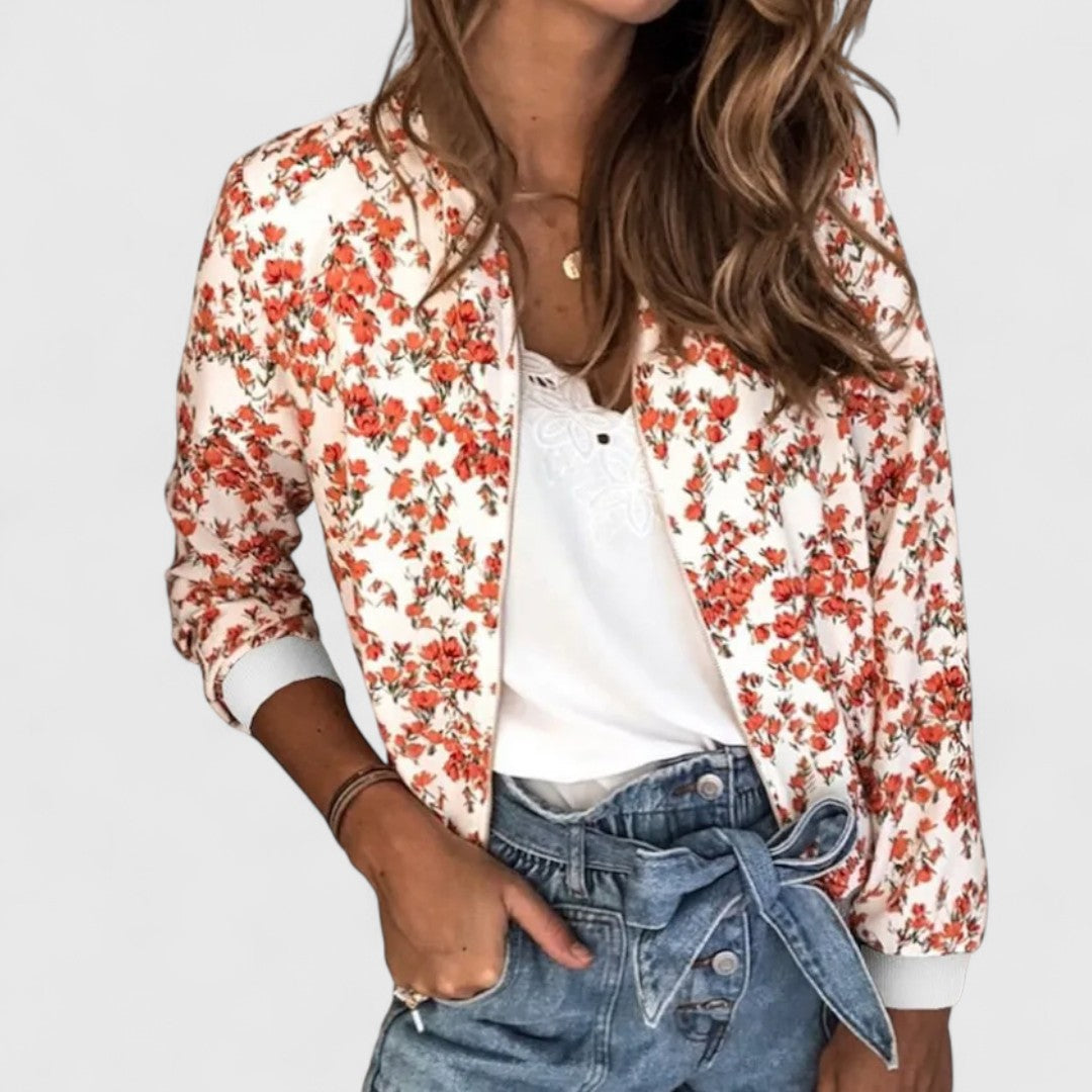Margot – Chic Floral Bomber Cardigan for Stylish Moments