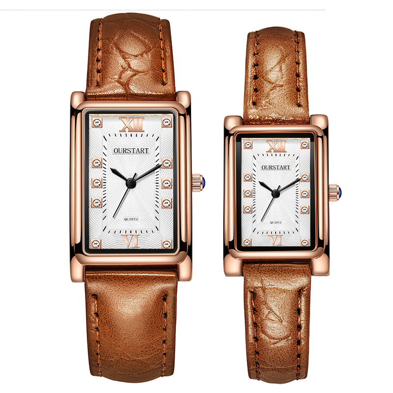 Chic Leather Couple Wristwatch - The Perfect Accessory for Stylish Moments