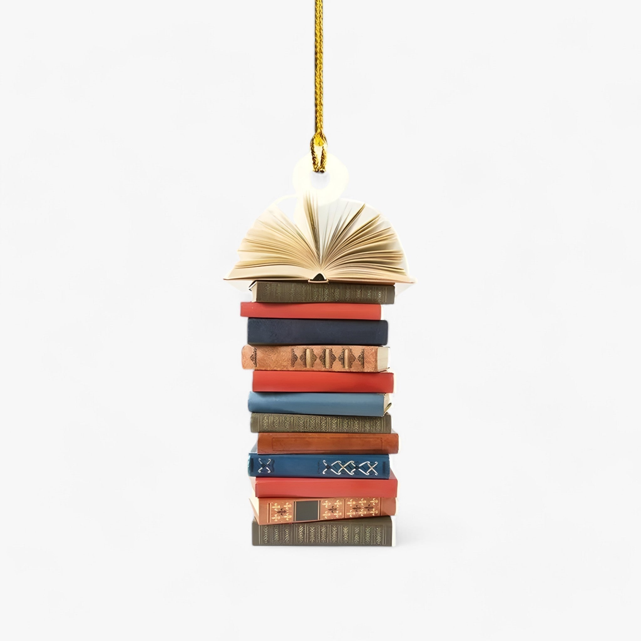 Creative Christmas Decoration with Books in Flat 2D Acrylic - Perfect for Home and Window for Book Lovers