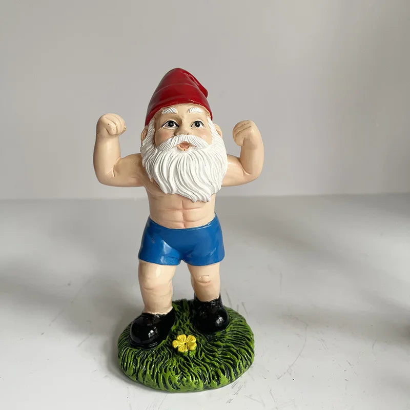 Charming Wooden Gnome Sculpture with Weights for a Lovely Garden Decoration
