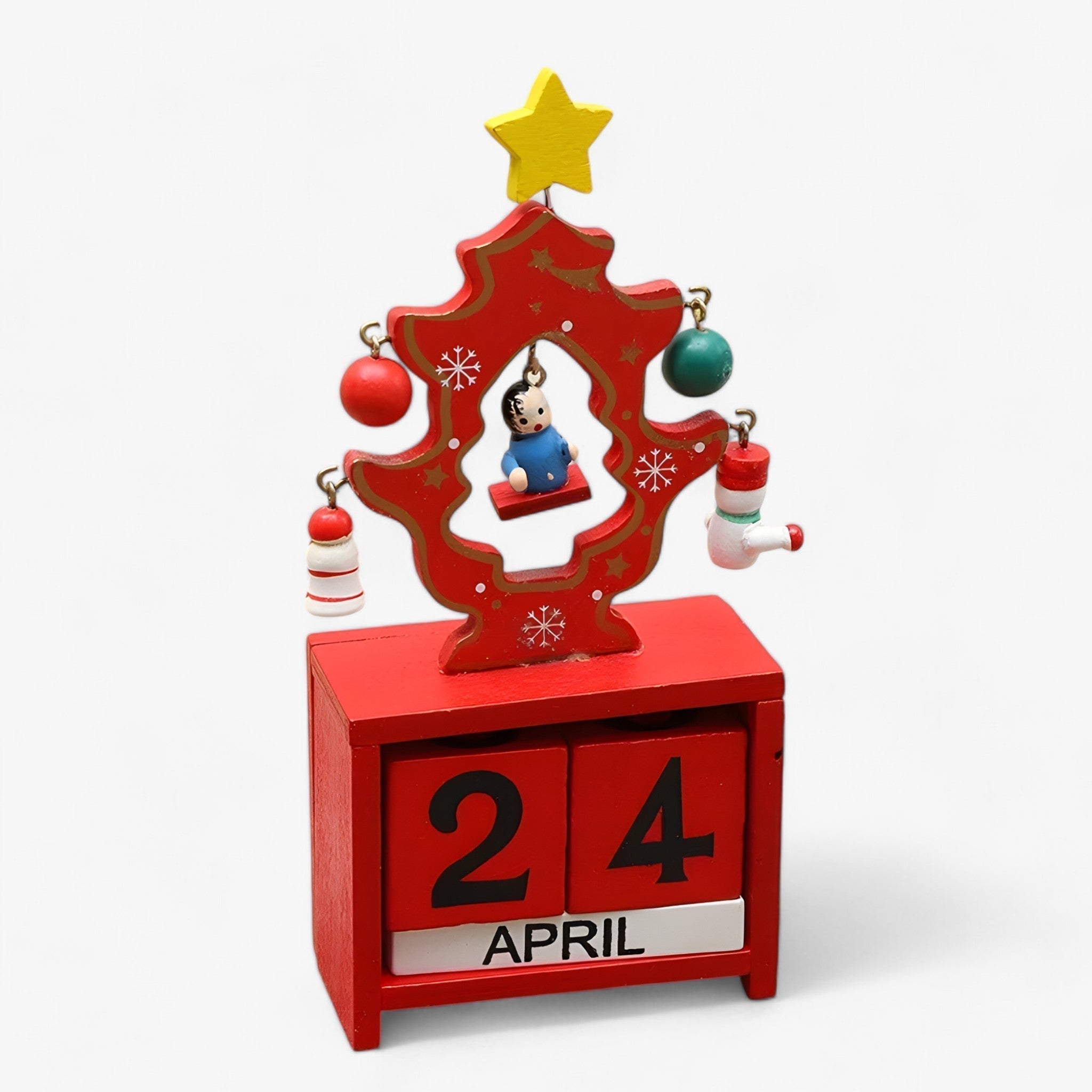 Holiday Magical Wooden Calendar with Santa and Snowman - Make Your Holidays Even More Exciting