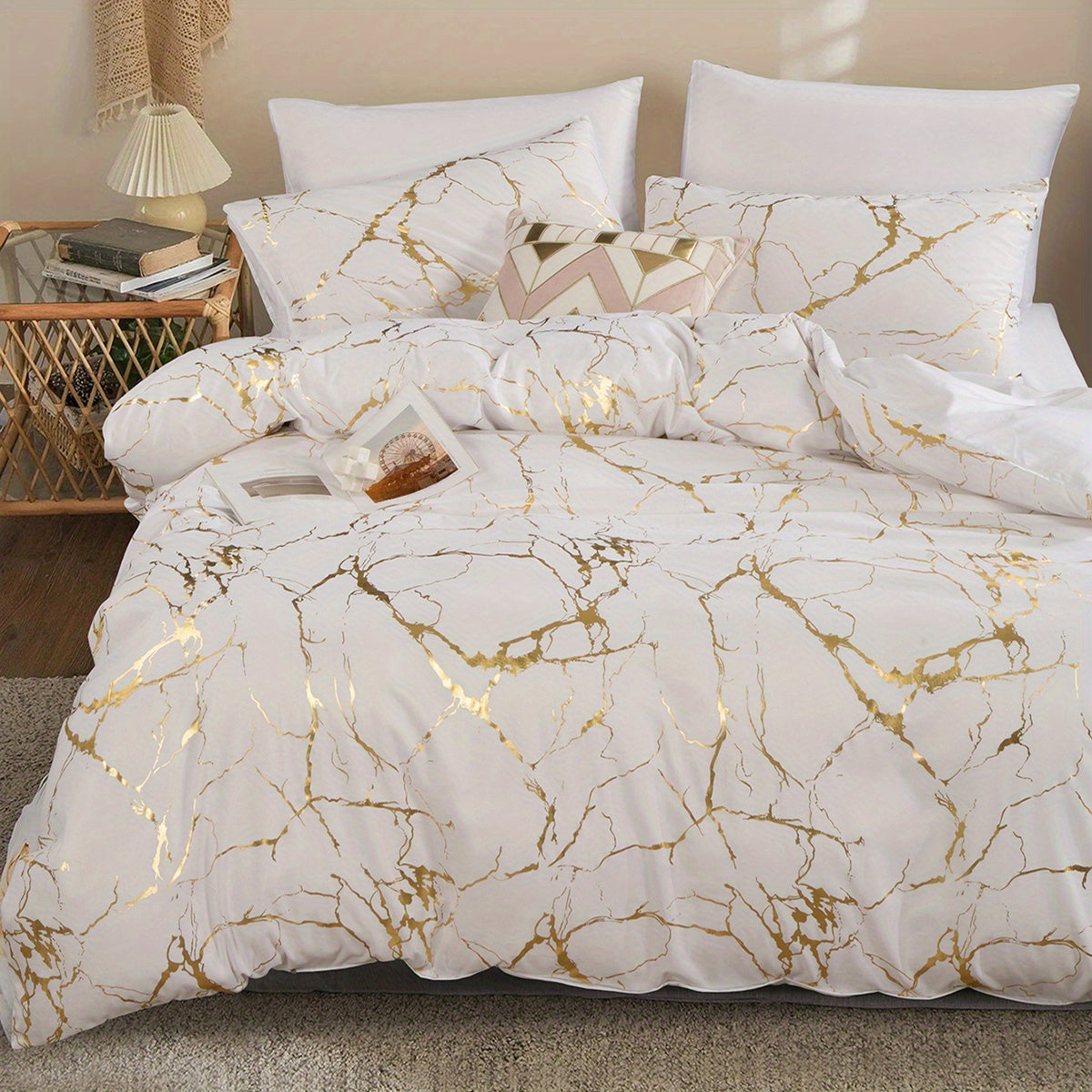 Luxury Marble Design Duvet Cover for a Stylish and Comfortable Bedroom