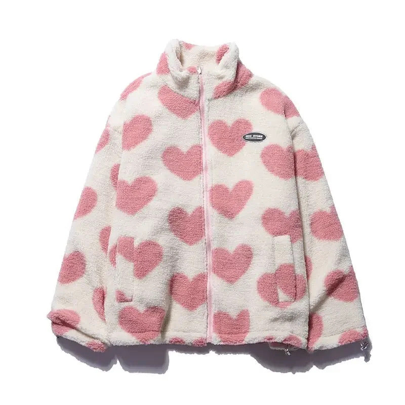 Dianne – Cozy Reversible Heart-Print Jacket for Everyday Comfort