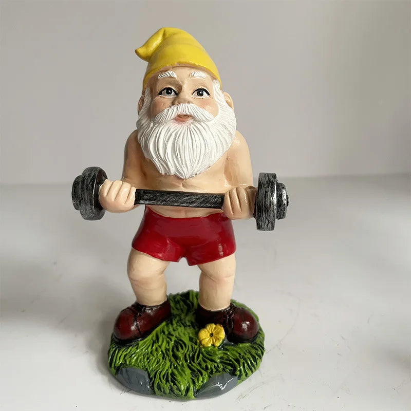 Charming Wooden Gnome Sculpture with Weights for a Lovely Garden Decoration