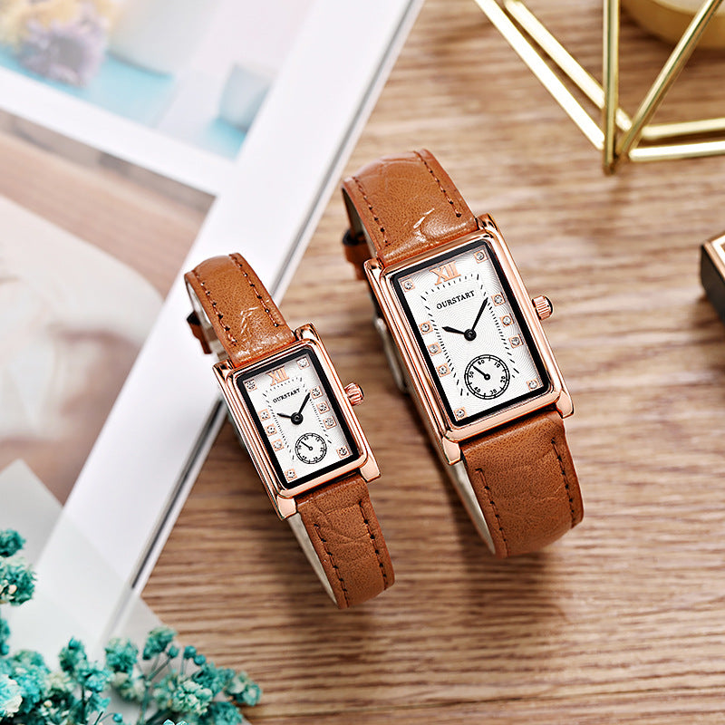 Chic Leather Couple Wristwatch - The Perfect Accessory for Stylish Moments