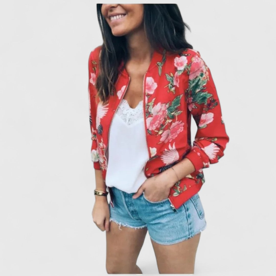 Margot – Chic Floral Bomber Cardigan for Stylish Moments