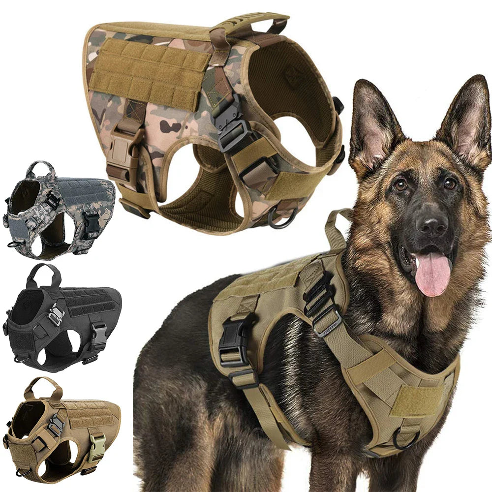Comfortable Tactical Dog Harness with Leash for Safe and Stylish Walking