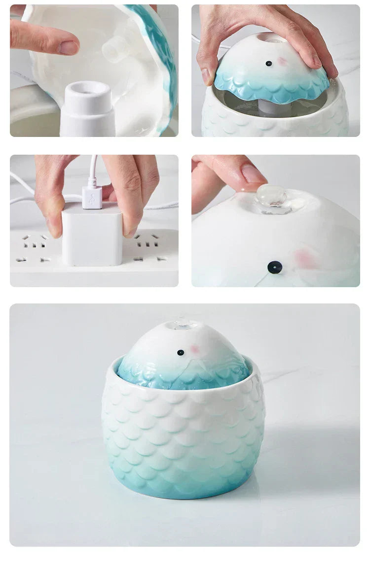 Luxe Ceramic Water Fountain for Pets - Fresh and Healthy Drinking Pleasure